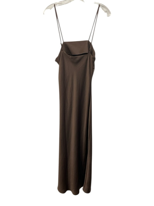 House of Harlow Size M Brown Polyester Spaghetti Strap Cinch Detail Slit Dress Brown / M