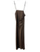 House of Harlow Size M Brown Polyester Spaghetti Strap Cinch Detail Slit Dress Brown / M