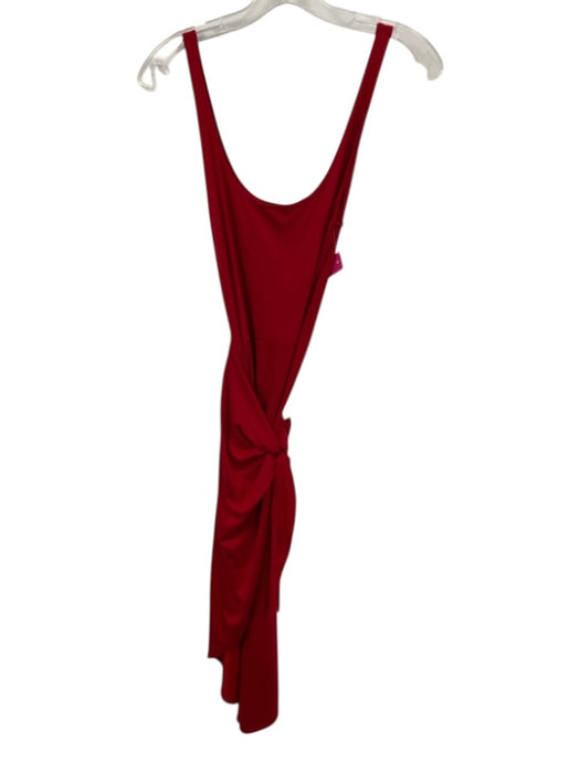 Reformation Size S Red Tencel Blend Sleeveless Wrap Midi Dress Red / S