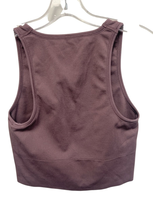 Athleta Size M Purple Gray Nylon Sleeveless Ribbed V Neck Cropped Top Purple Gray / M
