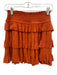 Free People Size XS Orange Viscose Smocked Waist Band Tiered Mid Rise Skirt Orange / XS
