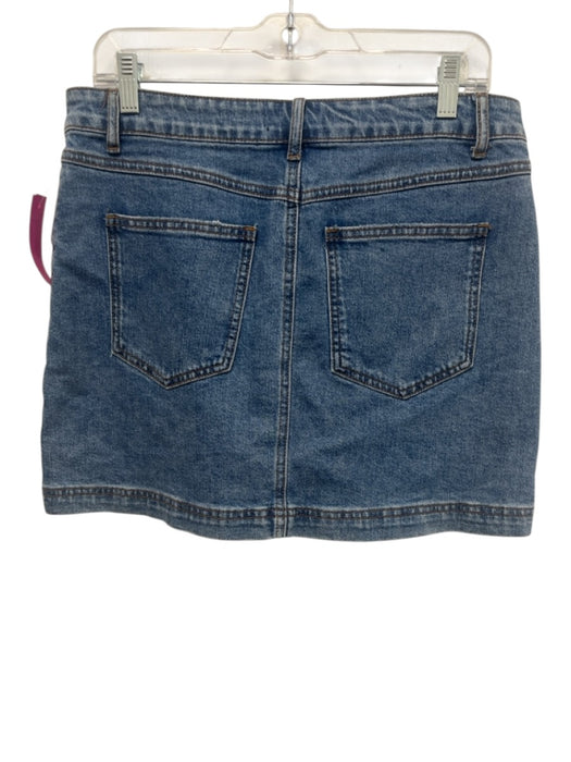 House of Harlow Size 10 Medium Wash Cotton Denim Pocket detail High Rise Skirt Medium Wash / 10