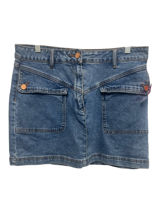 House of Harlow Size 10 Medium Wash Cotton Denim Pocket detail High Rise Skirt Medium Wash / 10