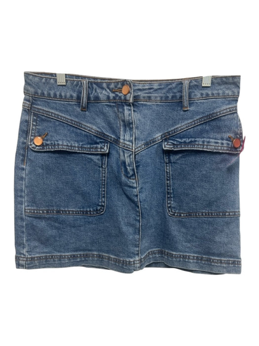 House of Harlow Size 10 Medium Wash Cotton Denim Pocket detail High Rise Skirt Medium Wash / 10