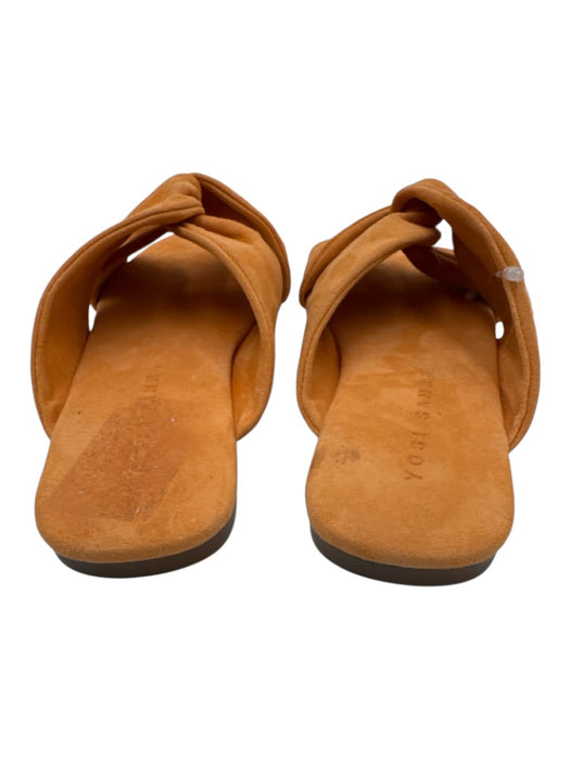 Yosi Samra Shoe Size 6 Orange Suede Flat Twist Square Toe Sandals Orange / 6