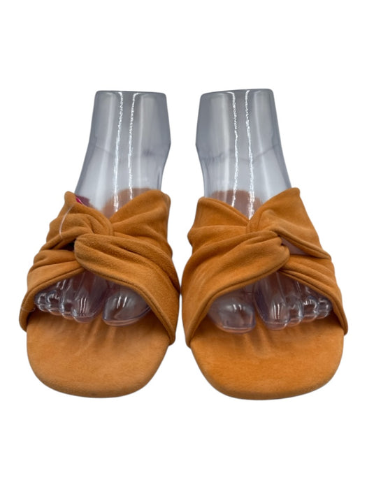 Yosi Samra Shoe Size 6 Orange Suede Flat Twist Square Toe Sandals Orange / 6