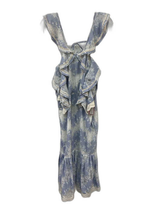 Marissa Webb Size S Periwinkle Blue & White Cotton Blend Floral Lace Dress Periwinkle Blue & White / S