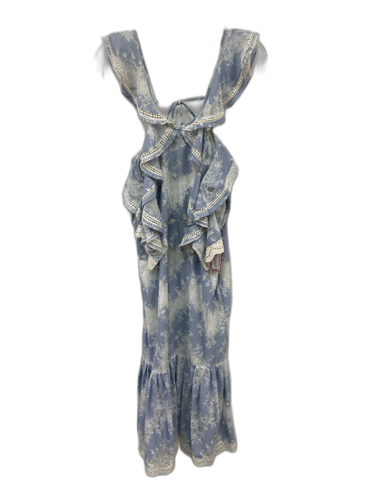 Marissa Webb Size S Periwinkle Blue & White Cotton Blend Floral Lace Dress Periwinkle Blue & White / S