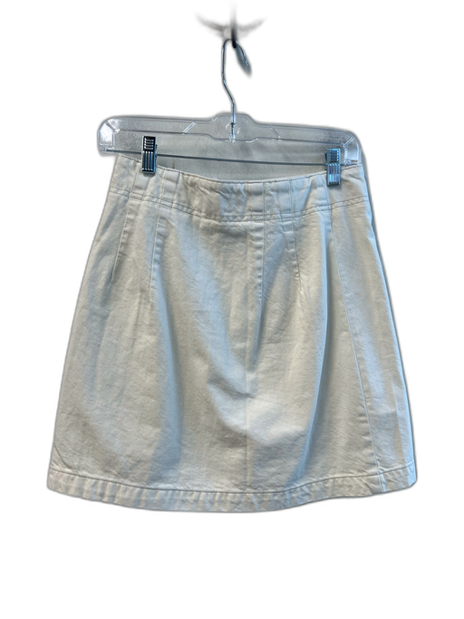 Current/Elliott Size 27 Cream Cotton Denim High Rise Asymmetric Skirt Cream / 27