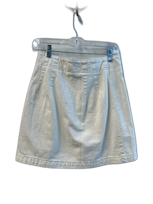 Current/Elliott Size 27 Cream Cotton Denim High Rise Asymmetric Skirt Cream / 27