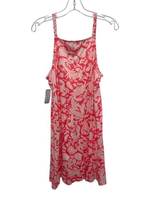 Lilly Pulitzer Size M Pink & White Cotton Shellfish Print Braided detail Dress Pink & White / M
