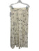 Zara Size M Cream White & Black Viscose & Linen Botanical Embroidery Skirt Set Cream White & Black / M