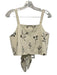Zara Size M Cream White & Black Viscose & Linen Botanical Embroidery Skirt Set Cream White & Black / M