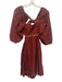 Forever That Girl Size M Maroon Red Cotton 1/2 Balloon Sleeve Tie Back Dress Maroon Red / M
