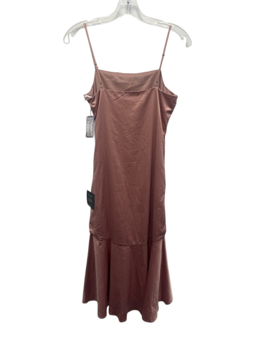 Lulus Size S Blush Pink Polyester Blend Satin Gathered Ruched Dress Blush Pink / S