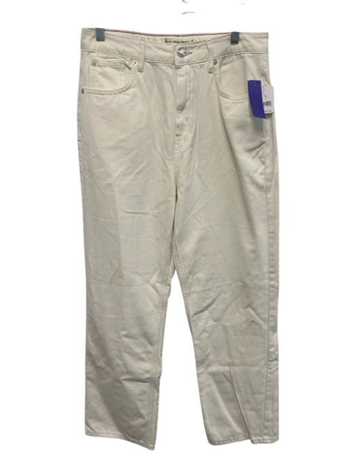 We The Free Size 30 Cream White Cotton Denim High Rise Button & Zip Fly Jeans Cream White / 30