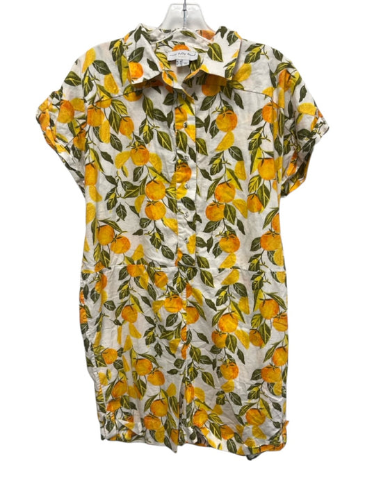 Never Fully Dressed Size 6 White, Orange, Green Cotton Orange Blossom Romper White, Orange, Green / 6