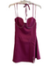 Le Lis Size Medium Wine Polyester Blend Tie at Neck Side Zip Dress Wine / Medium