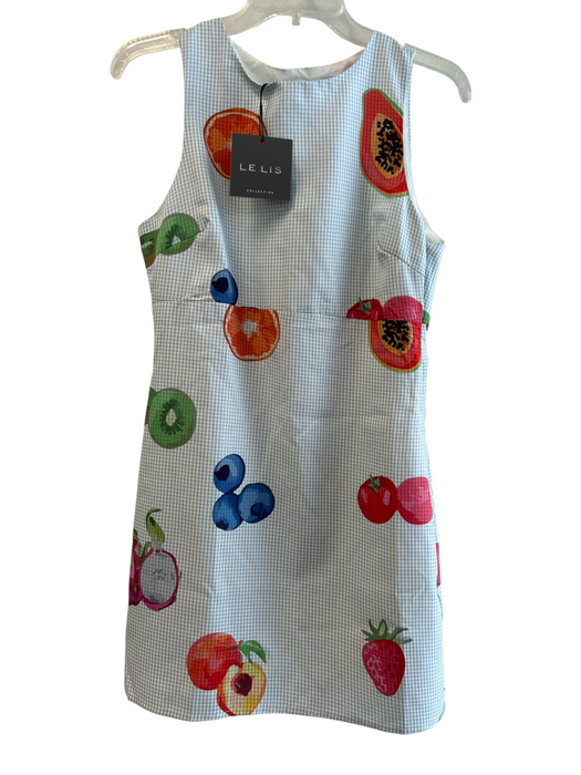 Le Lis Size Small Blue, White & Multi Polyester Sleeveless Round Neck Dress Blue, White & Multi / Small