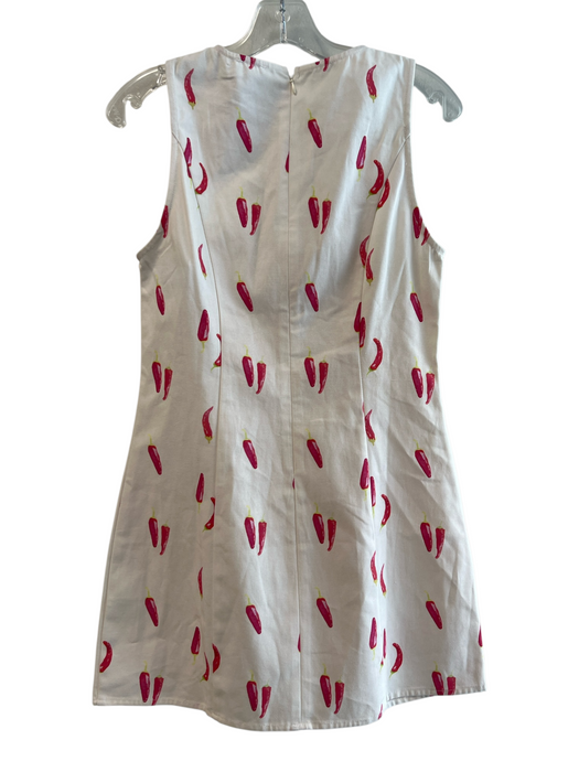 Le Lis Size Small White, Red, Green Cotton Sleeveless Round Neck Back Zip Dress White, Red, Green / Small