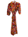 TCEC Size S Red & Multi Rayon Blend Abstract Print Button Down Half Sleeve Dress Red & Multi / S