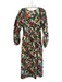 Figue Size XS Beige, Green & Multi Cotton Belted V Neck Floral Dress Beige, Green & Multi / XS