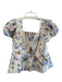 By Anthropologie Size Small White, Blue & Multi Cotton Square Neck & Back Top White, Blue & Multi / Small