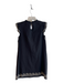 THML Size Small Black Polyester Lined GRAY TRIM Sleeveless Ruffle A line Dress Black / Small