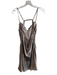 Le Lis Size Large Gray & Gold Polyester Lined Animal Print Draped Back Dress Gray & Gold / Large