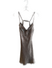 Le Lis Size Large Gray & Gold Polyester Lined Animal Print Draped Back Dress Gray & Gold / Large