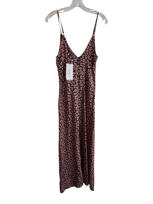 Club L London Size 12 Rose & Black Polyester All Over Print Back Zip Dress Rose & Black / 12