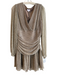 Le Lis Size Medium Taupe & Gold Polyester Blend Lined Metallic Thread Dress Taupe & Gold / Medium