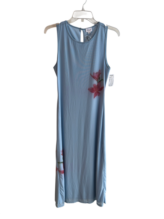 Le Lis Size Medium Blue & Red Nylon Sleeveless lined Round Neck Dress Blue & Red / Medium