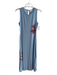 Le Lis Size Medium Blue & Red Nylon Sleeveless lined Round Neck Dress Blue & Red / Medium