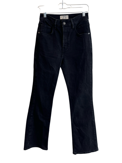 We The Free Size 25 Black Cotton High Rise Zip Fly 5 Pocket Straight Leg Jeans Black / 25
