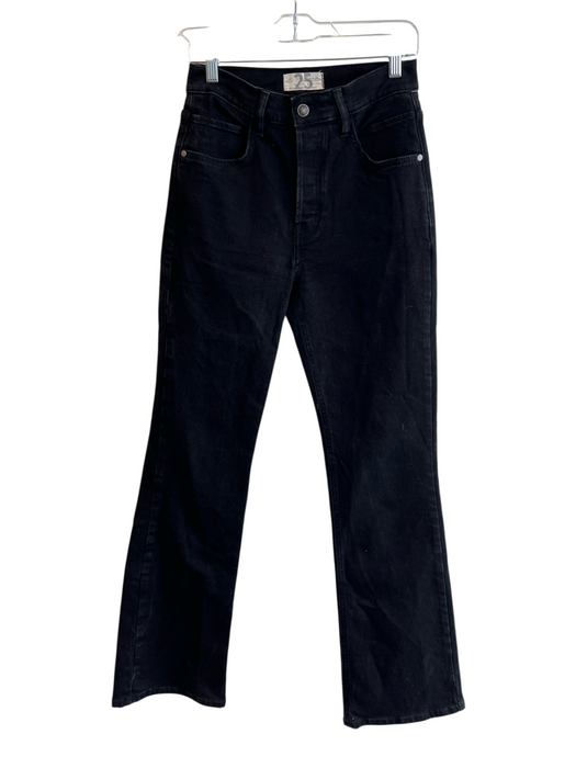 We The Free Size 25 Black Cotton High Rise Zip Fly 5 Pocket Straight Leg Jeans Black / 25