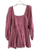 Free People Size L Mauve Cotton Gauze Square Neck Long Sleeve Dress Mauve / L