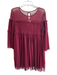 Entro Size S Maroon Polyester Round Neck Long Sleeve Sheer Detail Dress Maroon / S