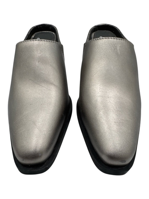 Free People Shoe Size 37 Silver Leather Upper Metallic Almond Toe Slip On Mules Silver / 37