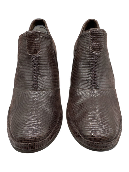 Amalfi by Rangoni Shoe Size 9 Dark Brown Leather Upper Lizard Print Loafers Dark Brown / 9