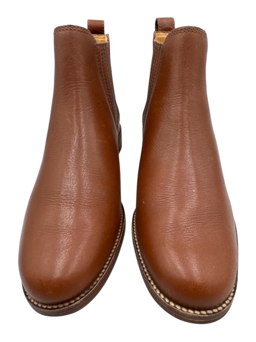 Madewell Shoe Size 7.5 Cognac Brown Leather Upper Elastic Side Pull Tab Boots Cognac Brown / 7.5