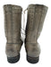 Diesel Shoe Size 36 Taupe Gray Leather Upper Stud Detail Lace Up Side Zip Boots Taupe Gray / 36