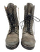Diesel Shoe Size 36 Taupe Gray Leather Upper Stud Detail Lace Up Side Zip Boots Taupe Gray / 36
