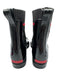 Coach Shoe Size 8 Black, Gray & Red Rubber Upper Elastic Side Logo Motif Boots Black, Gray & Red / 8