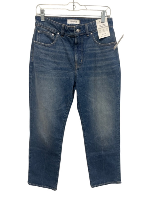 Madewell Size 28P Medium Wash Cotton Blend Denim High Rise Straight Leg Jeans Medium Wash / 28P