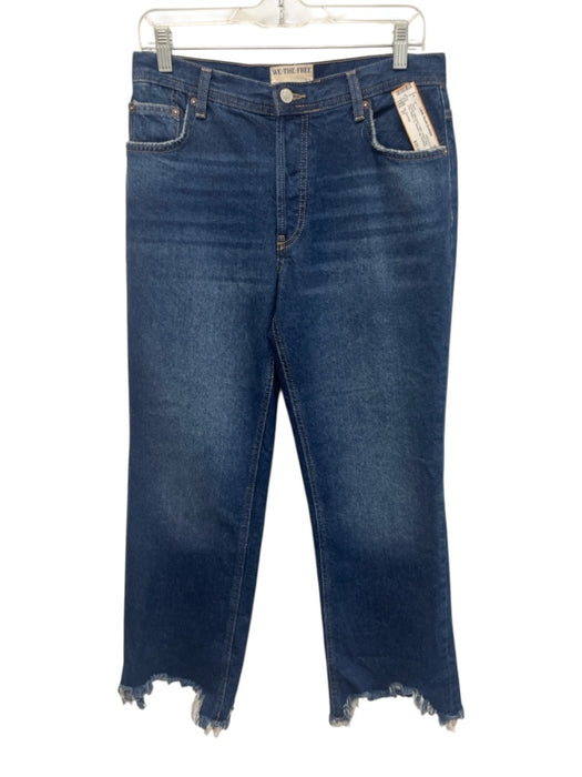 We The Free Size 27 Medium dark wash Cotton Denim Raw Hem Button Fly Jeans Medium dark wash / 27
