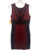 Carmen Carmen Marc Valvo Size S Red & Black Acrylic & Wool Sleeveless Knit Dress Red & Black / S