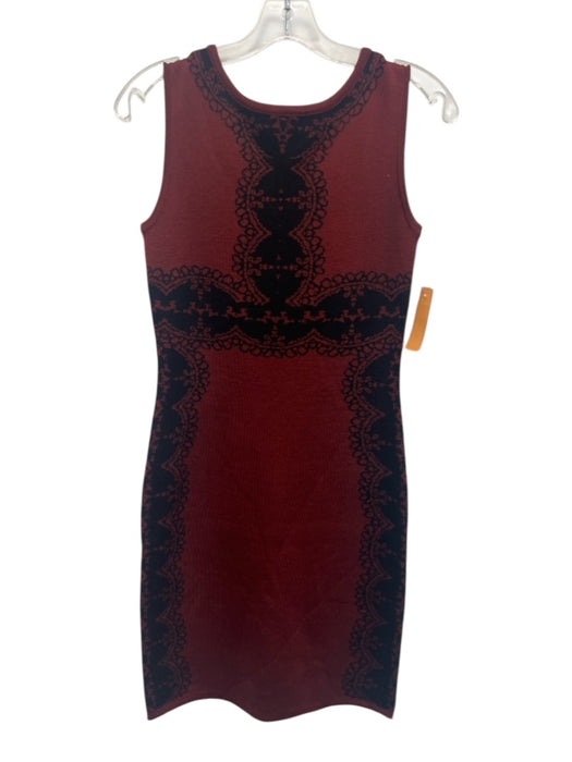 Carmen Carmen Marc Valvo Size S Red & Black Acrylic & Wool Sleeveless Knit Dress Red & Black / S