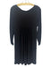 Norma Kamali Size M Black Polyester Blend Long Ruched Sleeve Scoop Neck Dress Black / M