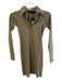 Motel Size Small Green Cotton Collared Half Button Long Sleeve Knee length Dress Green / Small